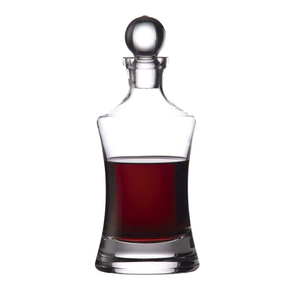 Elegant Clear Crystal Hourglass Whiskey Decanter with Stopper
