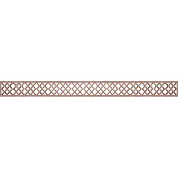 Ekena Millwork Hadley Fretwork 0.375 in. D x 46.375 in. W x 4 in. L Walnut Wood Panel Moulding