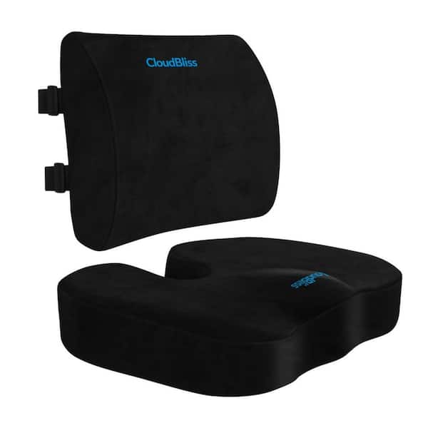 Angel Sar Black Large Seat Cushion for Office Chair, Car Seat