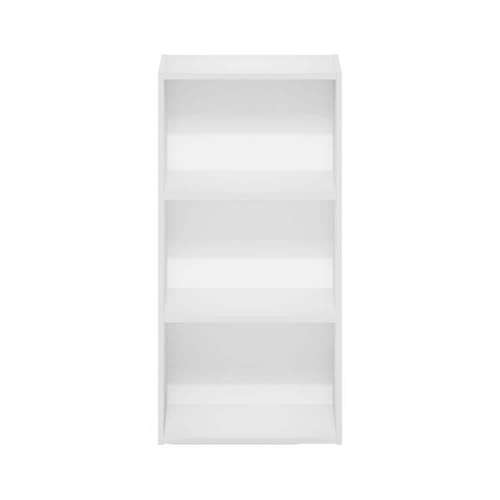 White Composite Wood 3-Tier Open Shelf Bookcase