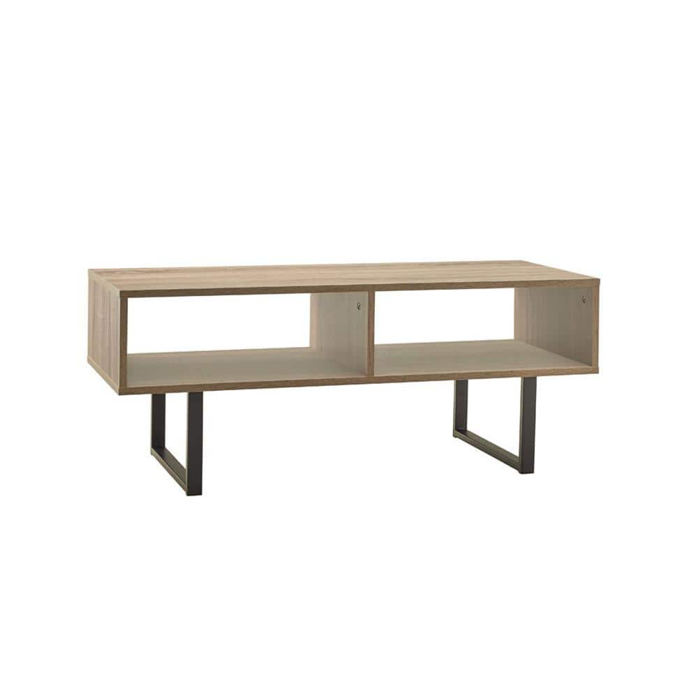 Mixed Material Storage Furniture 39.5 in W x 15.8 in. D Gray Coffee Table with Decorative Shelf price history on PriceWatchPro