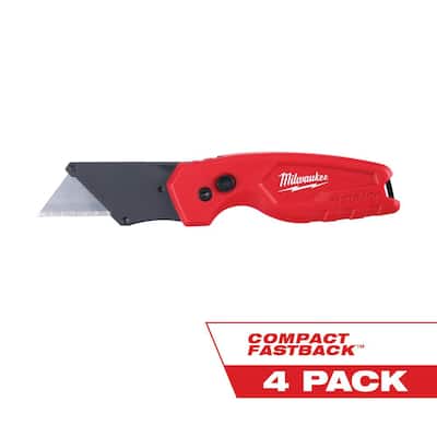 FASTBACK Compact Folding Utility Knife with General Purpose Blade (4-Pack)
