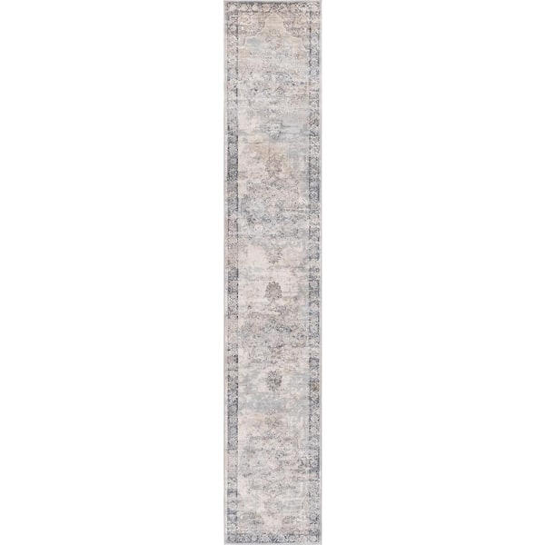 Portland Collection Area Rug - Canby (2 ft.  x 12 ft. Runner Gray/Blue)