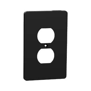 X Series 1-Gang Midsize Plus Duplex Outlet Wall Plate Matte Black