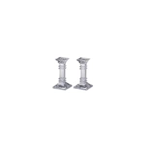Treviso Clear 6 in. Crystal Candle Holder (Set of 2)