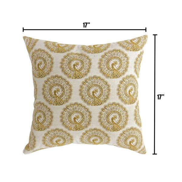 Fifi Yellow Geometric Polyester 18 in. x 18 in. Throw Pillow