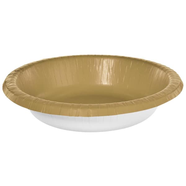 Amscan 20 oz. Gold Paper Bowls (100-Piece)