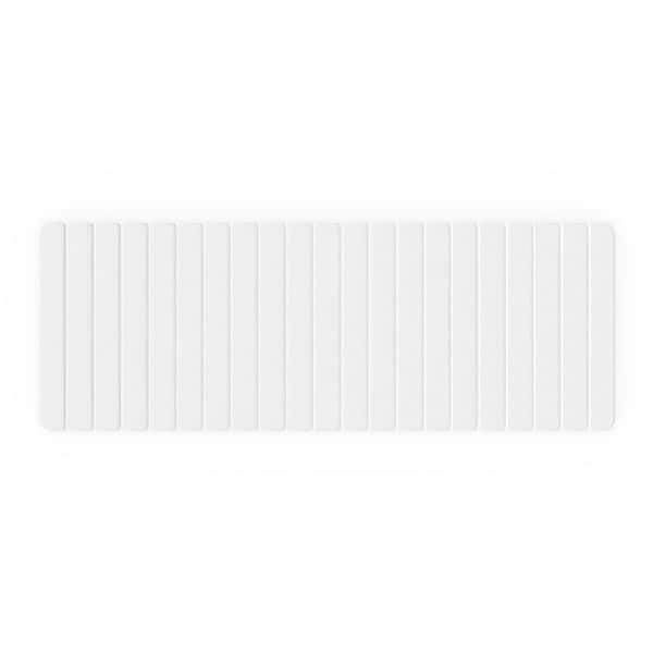 castellousa 58 in. x 21 in. Quick Dry Extra Large Slatted White Rectangle Diatomite Bath Mat
