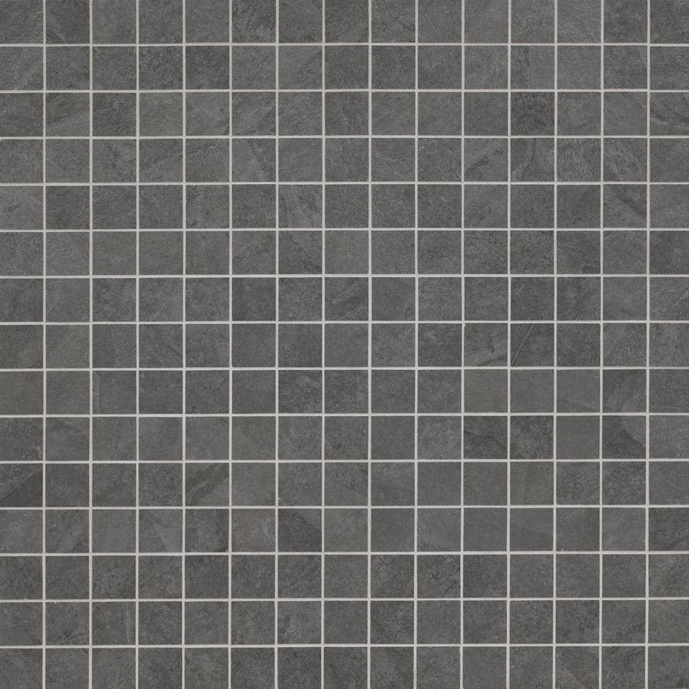 Take Home Tile Sample-Legaras Noir 4 in. x 4 in. Matte Porcelain Mesh-Mounted Mosaic Floor and Wall Tile price history on PriceWatchPro