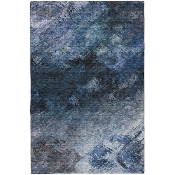 Dream Shag Premium Machine Washable Abstract ADS590 Blue 10 ft. x 14 ft. Area Rug