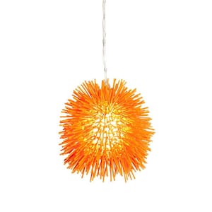 Urchin 1-Light Electric Pumpkin Mini Pendant