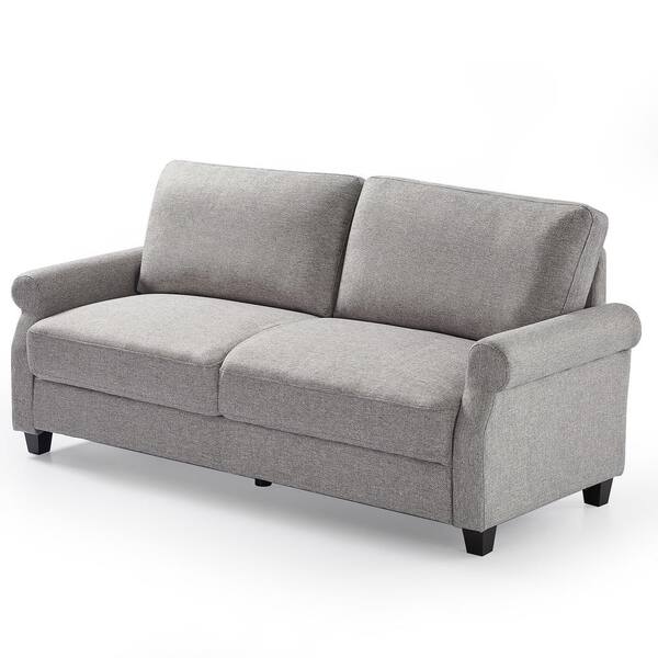 Zinus Josh 3-Seat Soft Grey Upholstered Sofa USSJSF-3SG - The Home Depot