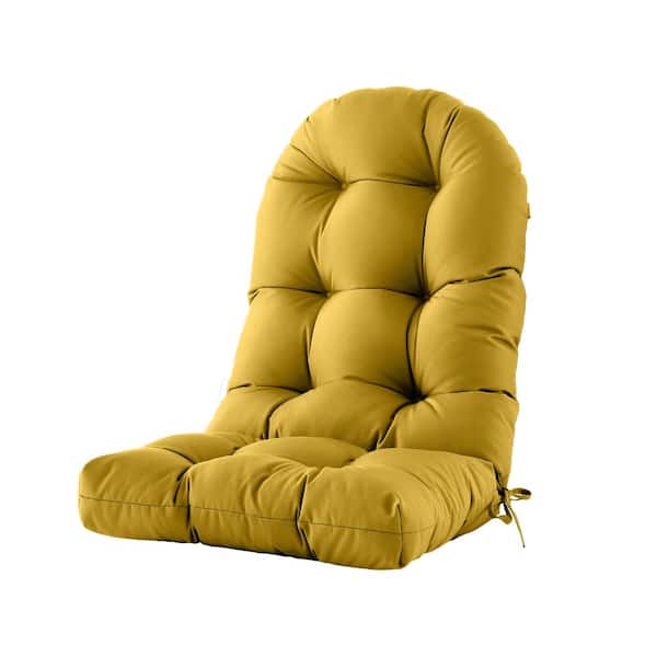 High-Back Seat Cushion - 48"x21"x4"Outdoor Adirondack Chair Cushion for Patio Furniture with Tie,Grass Yellow