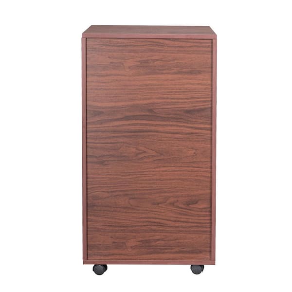 EPOWP 19.3 in. W x 15.75 in. D x 34.4 in. H White Linen Cabinet with Drawer in Brown
