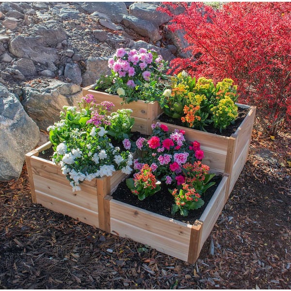 Outdoor Living Today 3. 5ft x 4ft Corner Western Red Cedar Raised