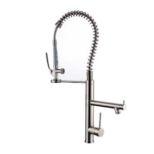 Single-Handle Pull-Down Sprayer Kitchen Faucet in Nickel