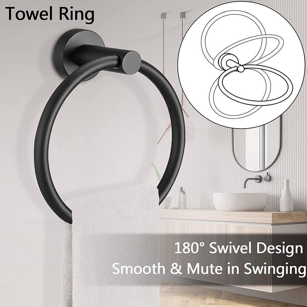 Matte Black Stainless Steel 3-Piece Bathroom Hardware Set