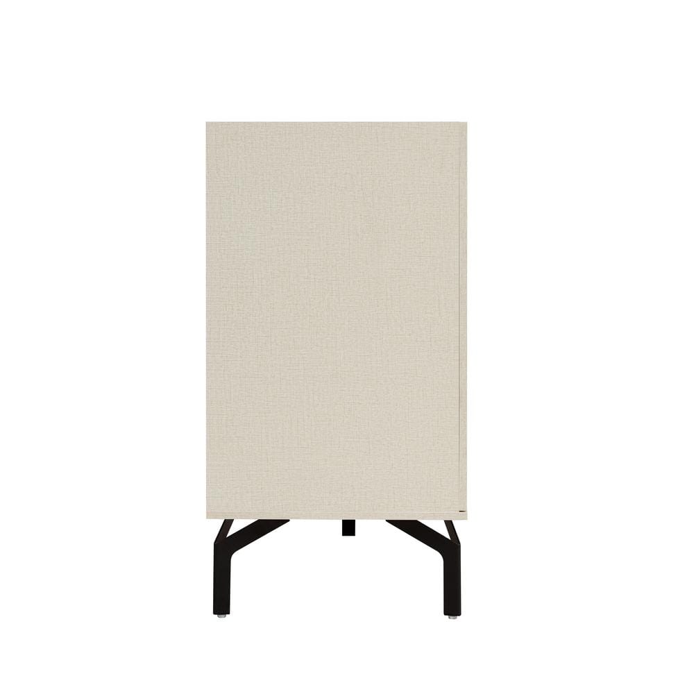 Chandra 60" Cream Weave Composite Buffet Sideboard with Adjustable Shelves