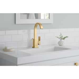 Farrington Single-Handle Single-Hole Bathroom Faucet in Matte Gold