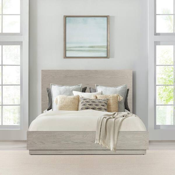 Armen Living Abbey 66 in. W Silver Grey Oak Frame Queen Platform Bed LCAJBDGRQN The Home Depot