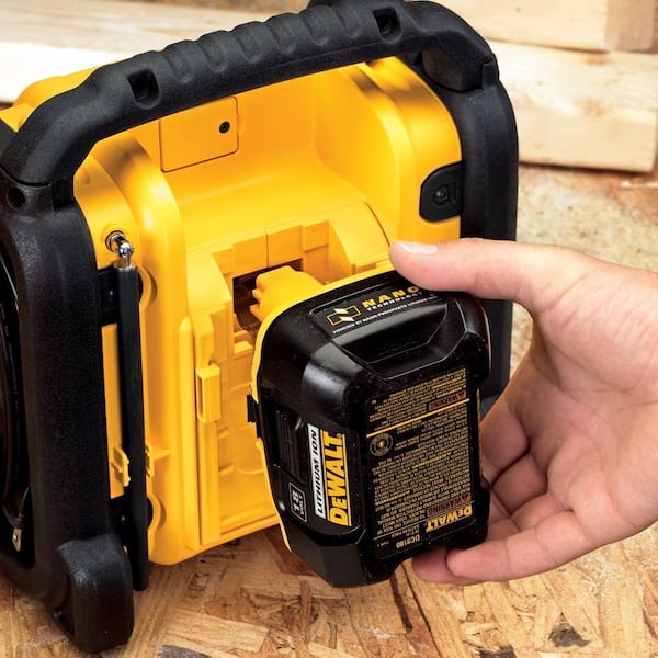 DEWALT 20V MAX Compact Corded Cordless Worksite Radio DCR018 The Home  Depot