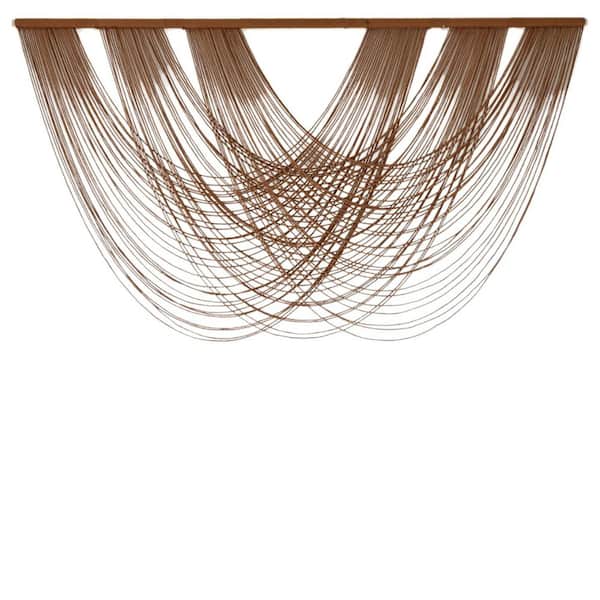 59 in. x 31 in. Large Brown Dip-Dyed Macrame Wall Hanging-Boho Cotton Yarn Tapestry