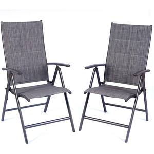 Coolmen Foldable Padded Sling Outdoor Dining Chair (2-Pack)