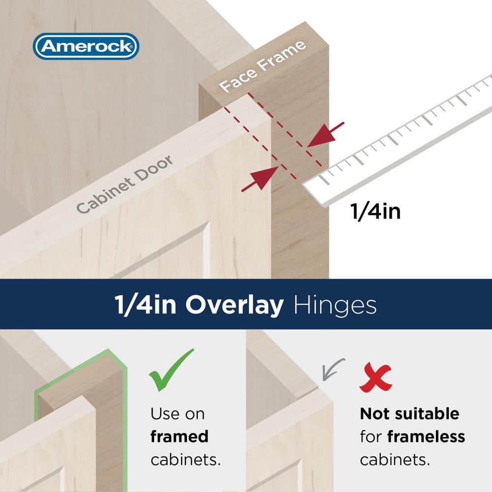 Satin Nickel 1/4 Inch Overlay Cabinet Hinge