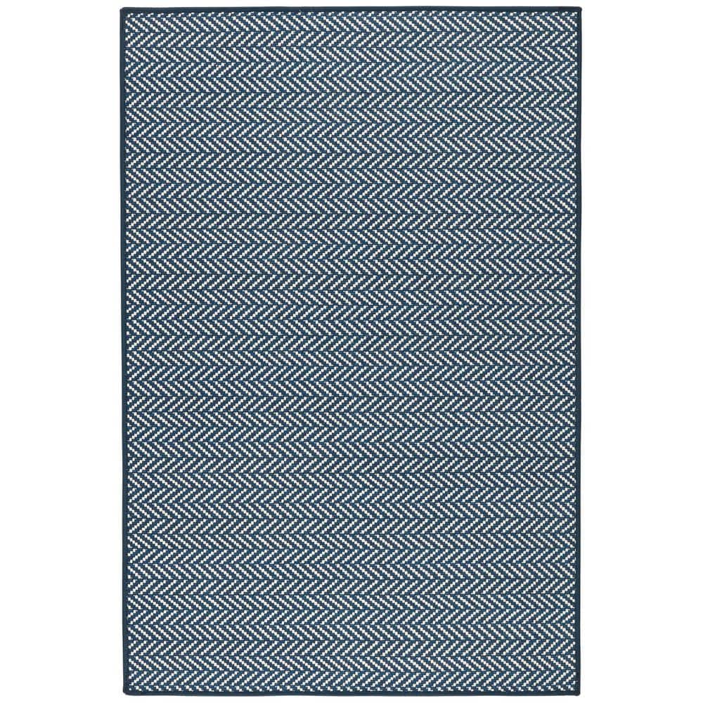 Herringbone Machine Washable Navy 5 ft. x 8 ft. Indoor Area Rug price history on PriceWatchPro