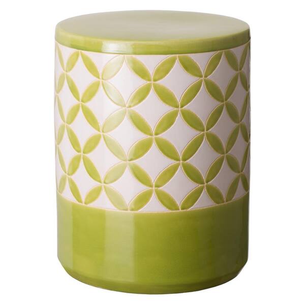 Emissary Fortune Daisy Green Apple Ceramic Garden Stool