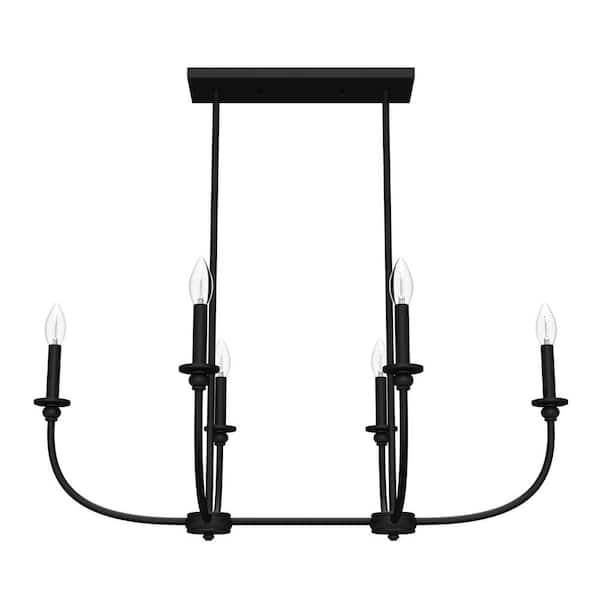 Southcrest 6-Light Matte Black Candlestick Chandelier