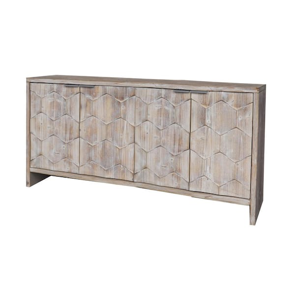 60 in. W x 16 in. D x 31 in. H Brown Linen Cabinet, Farmhouse Accent Cabinet, Kitchen Storage Cabinet for Living Room