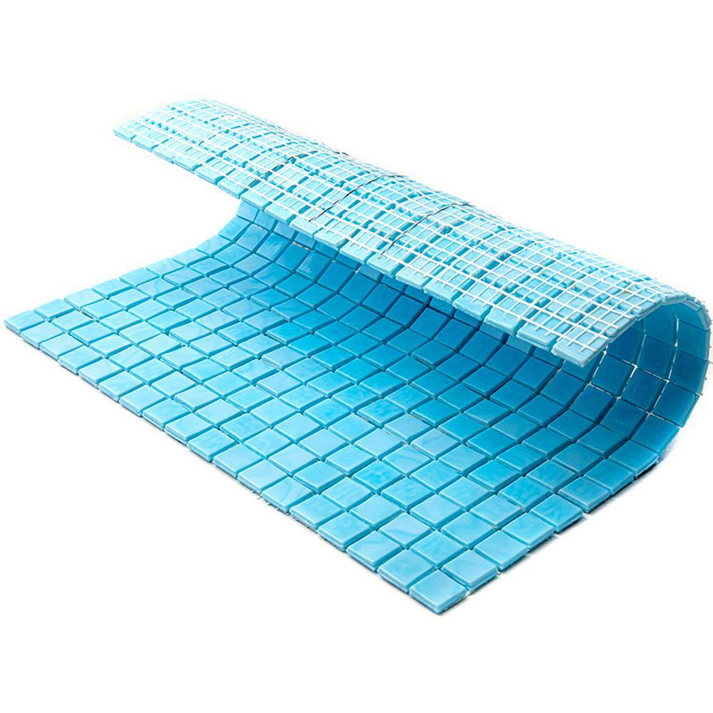 Sky Blue Glass Mosaic Wall and Floor Tile