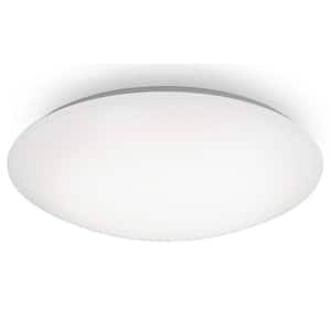 Glo 16 in. 1-Light White Selectable LED Flush Mount 2700K-3000K-3500K-4000K-5000K