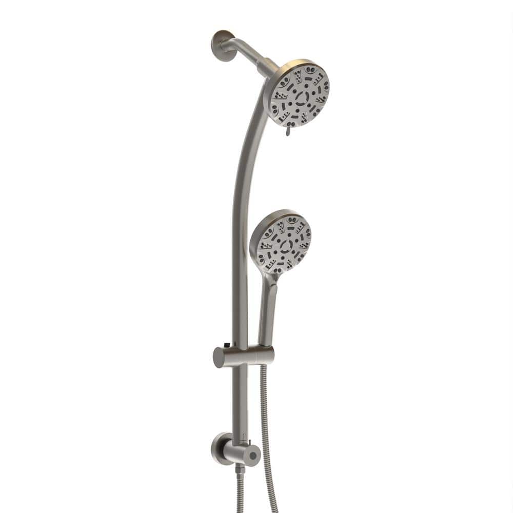 8-Spray 4.7 in. Wall Mount Dual Fixed and Handheld Shower Head, Hand Shower