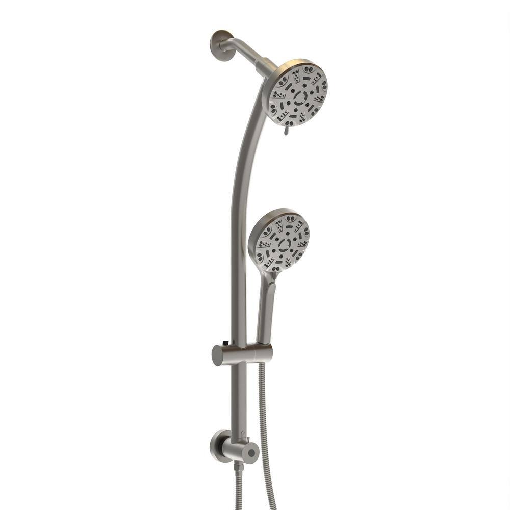 8-Spray 4.7 in. Wall Mount Dual Fixed and Handheld Shower Head, Hand Shower with Hose 1.8 GPM in Brushed Nickel price history on PriceWatchPro