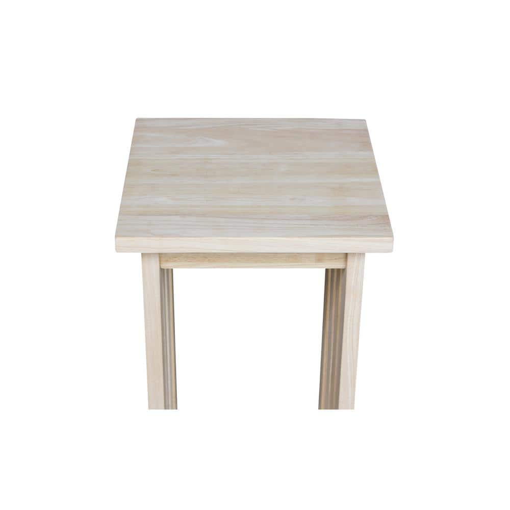 Unfinished Parawood 24" Mission Plant Stand with Lower Shelf
