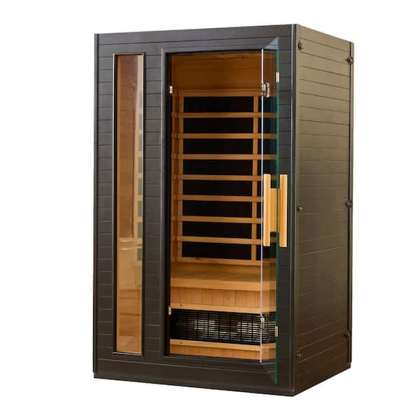 EZLIFE 2-Person Indoor Hemlock Full Spectrum Infrared Sauna with