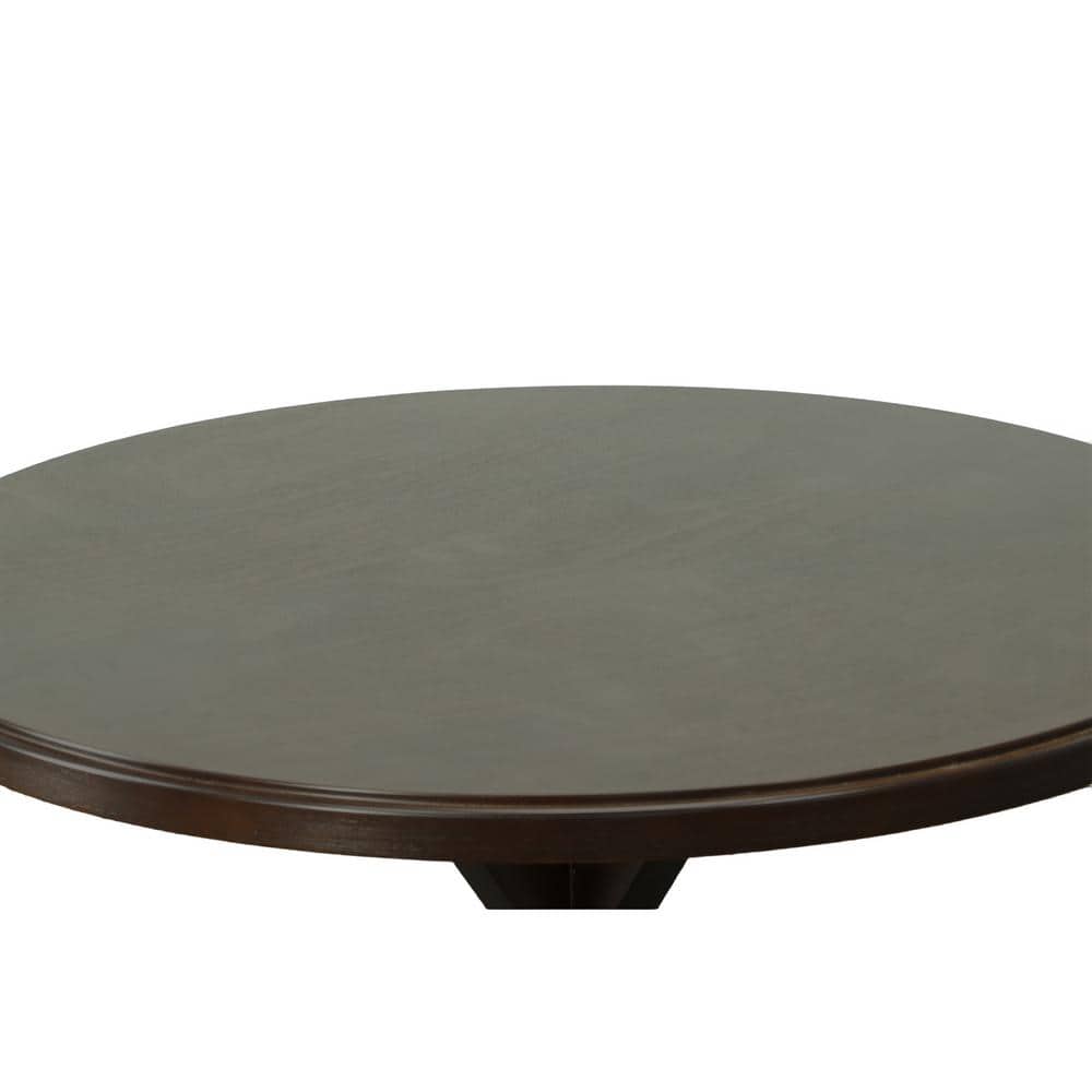 Close-up of the espresso tabletop of the Monet Dining Table.