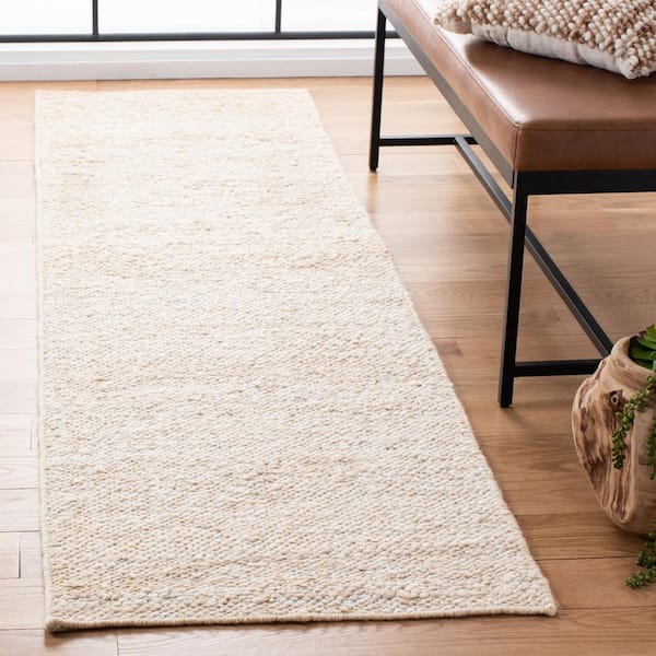 Natura 2 ft. x 5 ft. Ivory Gradient Solid Color Runner Rug