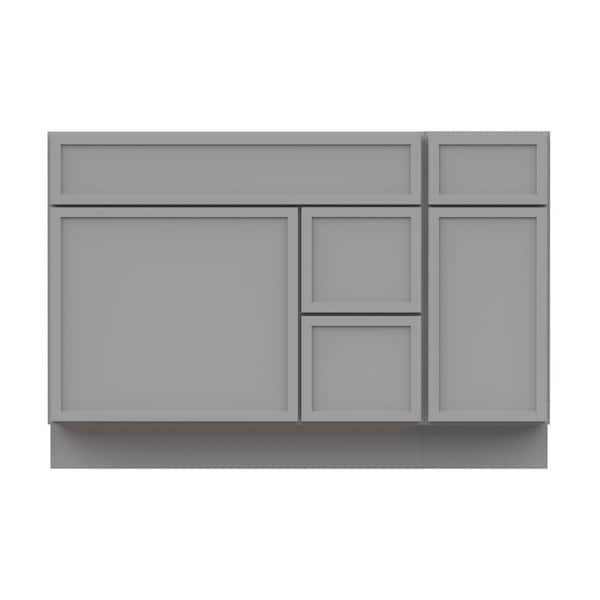 48 in. W x 21 in. D x 32.5 in. H Bath Vanity Cabinet without Top in Gray (Unassembled)