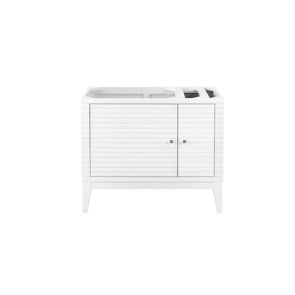 Linear 35.50 in. W x 18.8 in. D x 29.8 in.H Bath Vanity Cabinet Without Top in Glossy White