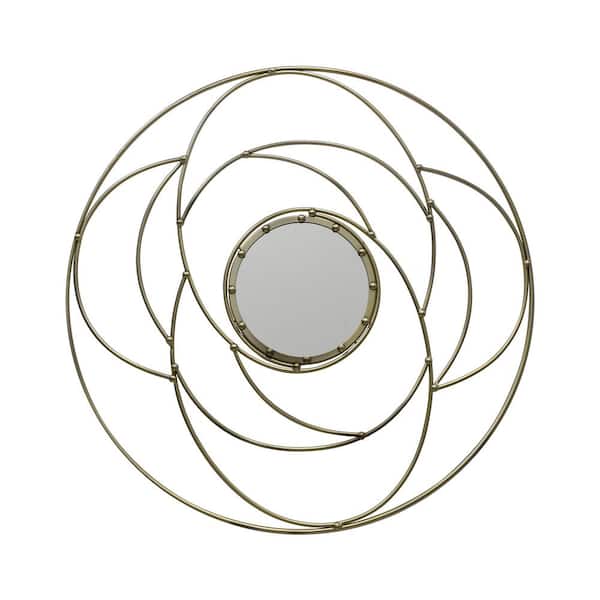 Noble House Medium Novelty Gold Modern Mirror (35.25 in. H x 39 in. W)