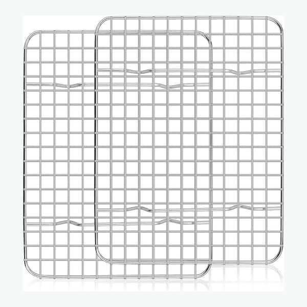 Stainless Steel Silver Cooling Rack Set Mini Wire Oven Baking Racks for Bacon Bread Pizza Cooking 2 Pack