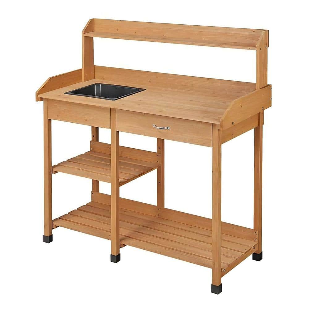45.2 x 17.7 x 47.6 in. (LxWxH) Potting Benches Outdoor Garden Potting Table