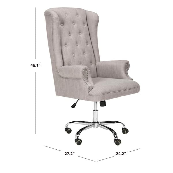 Flash Furniture Ivory Microfiber Classic Executive Swivel Office Chair with Driftwood Arms and Base