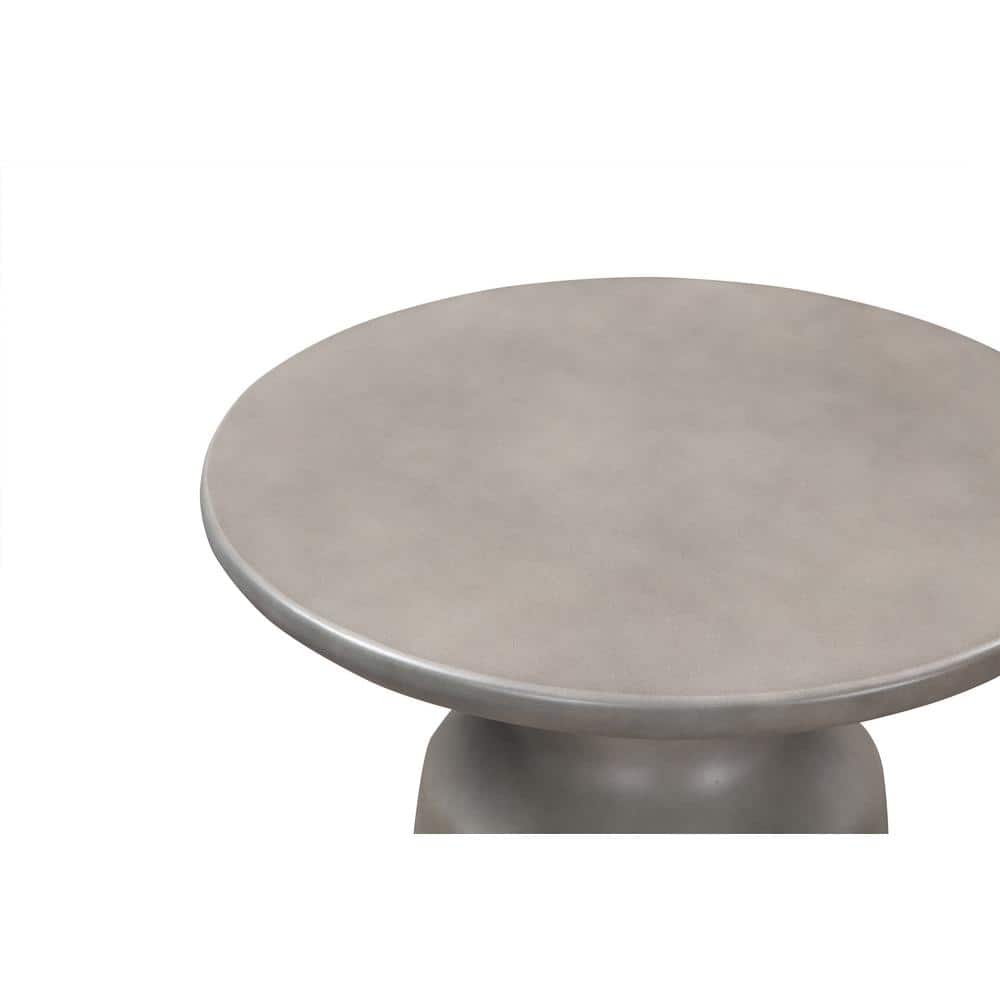 Sephie 24" Modern Round Pedestal Coffee Table in Gray Resin