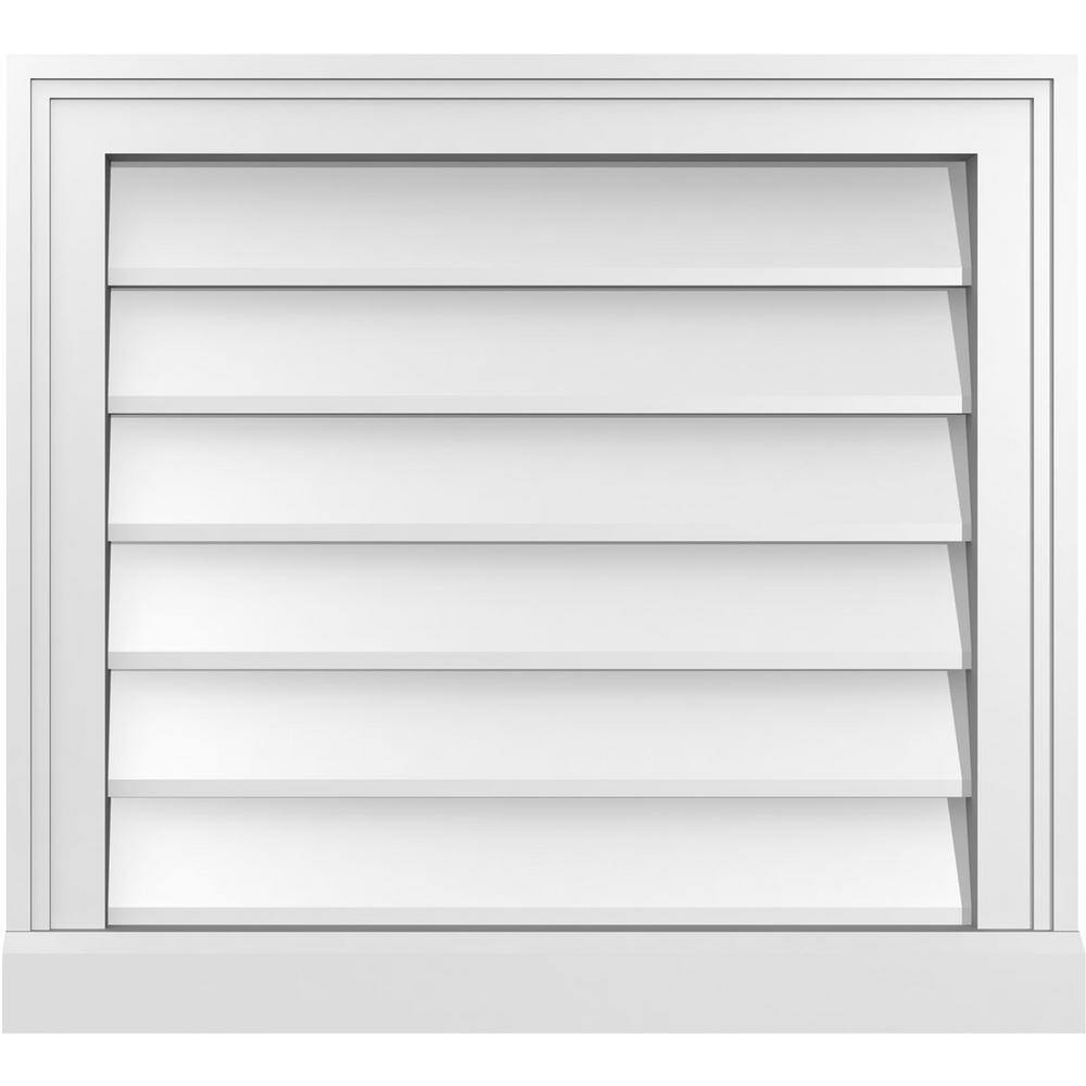 22 in. x 20 in. Vertical Surface Mount PVC Gable Vent: Decorative with Brickmould Sill Frame price history on PriceWatchPro