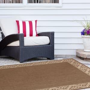 Seattle Brown 8 ft. x 10 ft. Indoor/Outdoor Area Rug