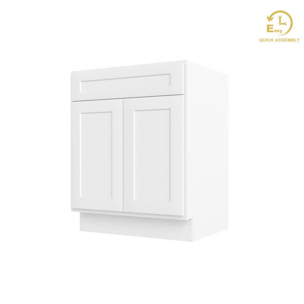 Camlock 27 in. W x 21 in. D x 34.5 in. H Ready to Assemble Bath Vanity Cabinet without Top in Shaker White price history on PriceWatchPro